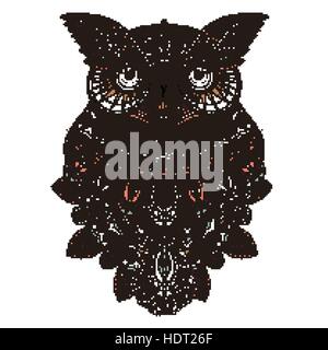 gorgeous owl coloring page design in exquisite style Stock Vector