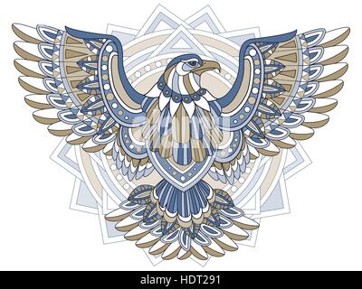 flying eagle coloring page in exquisite style Stock Vector