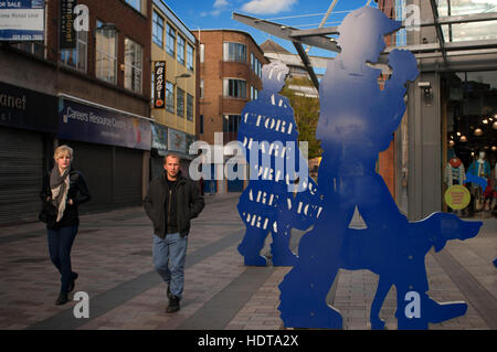 Victoria Square Shopping Centre sculptures designed to attract shoppers to the centre entrance on Ann Street. Victoria Square Shopping Centre. The qua Stock Photo