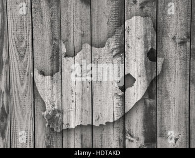 Map of South Africa on weathered wood Stock Photo