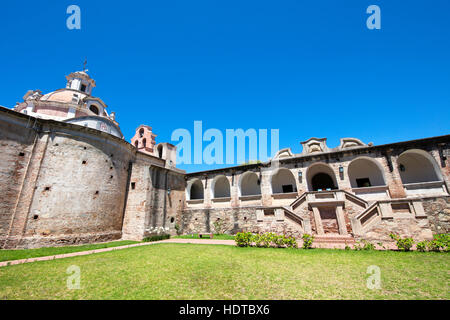 Courtyard and church of the Estancia of the Jesuits in Alta Gracia, Cordoba, Argentina. Stock Photo