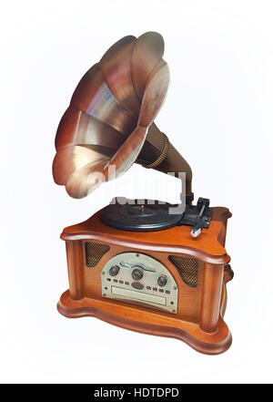 gramophone isolated on white Stock Photo