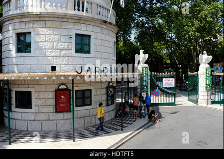 Jardim Zoologico, Entrance of  Lisbon Zoo, Lisboa, Lisbon, Portugal Stock Photo