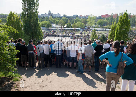 Bear Pit karaoke Mauerpark Berlin Germany Stock Photo