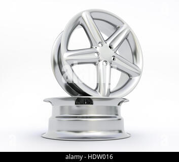 Car Alloy Rims isolated on white background Stock Photo - Alamy