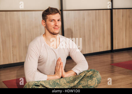 the man in the Lotus position Stock Photo