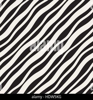 Vector Seamless Diagonal Wavy Lines Pattern Stock Vector