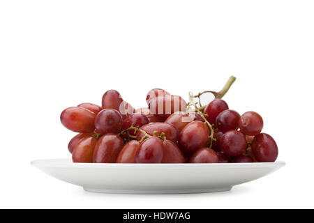 red seedless table grapes isolated on white background with clipping path Stock Photo