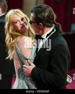 Antonio Banderas and Melanie Griffith arrives at the 77th Annual Academy Awards  in Los Angeles on Feb. 21, 2005. Photo credit: Francis Specker Stock Photo