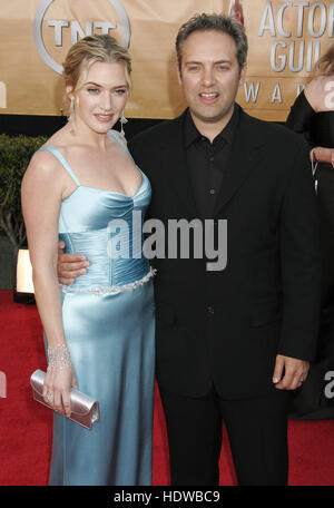 Kate Winslet and her husband, Sam Mendes, at the Screen Actors Guild Awards  in Los Angeles on Feb. 5, 2005 Photo credit: Francis Specker Stock Photo