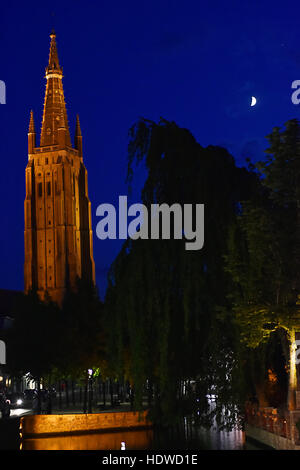 Nigth in bruge belgium Stock Photo