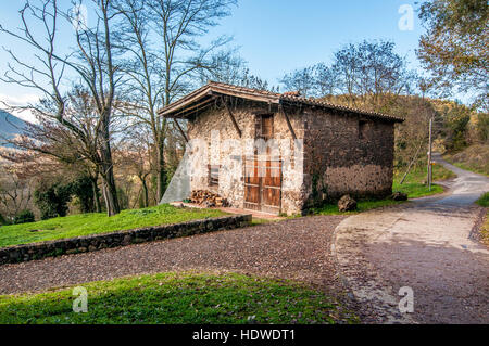 House in forest, Olot, Catalonia, Span Stock Photo