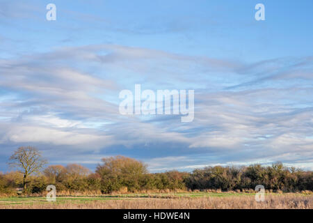 Unusual Stratocumulus cloud formation over English countryside, England, UK Stock Photo