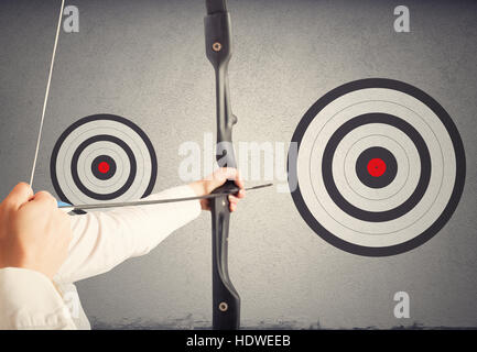 Hitting bigger business target Stock Photo