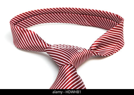 knot red tie on a white background Stock Photo