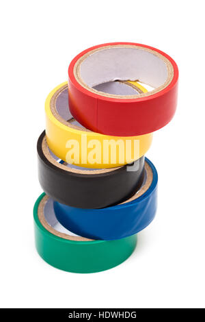 variegated electrical tape on white background Stock Photo