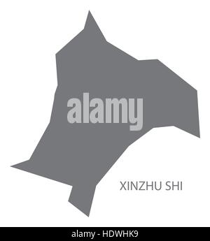 Xinzhu Shi Taiwan Map grey Stock Vector