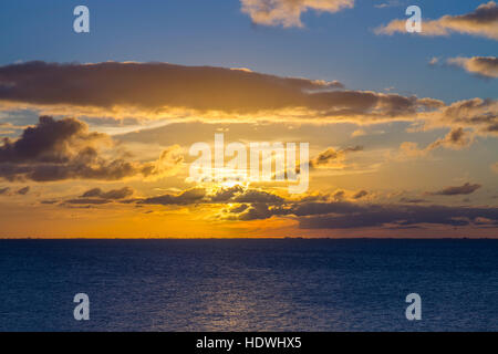 View over The Wash at Sunset. Hunstanton, Norfolk, England. October. Stock Photo