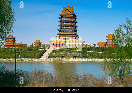 Yellow River Mother Goddess Temple, Wuzhong, Ningxia, China Stock Photo