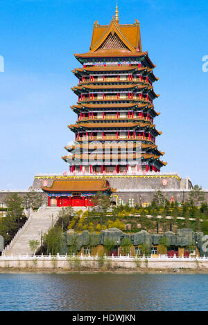 Yellow River Mother Goddess Temple, Wuzhong, Ningxia, China Stock Photo