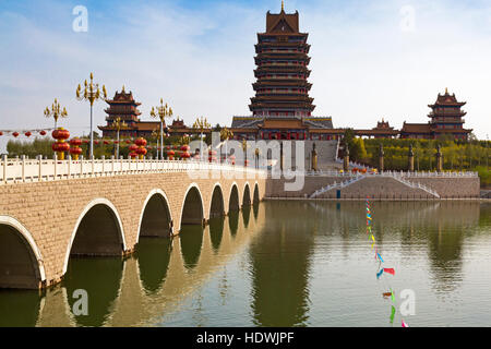 Yellow River Mother Goddess Temple, Wuzhong, Ningxia, China Stock Photo