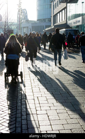 Christmas shoppers in High Street, Birmingham, West Midlands, England, UK Stock Photo