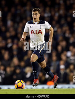 Tottenham Hotspur's Harry Winks during the Premier League match at White Hart Lane, London. PRESS ASSOCIATION Photo. Picture date: Wednesday December 14, 2016. See PA story SOCCER Tottenham. Photo credit should read: Steven Paston/PA Wire. RESTRICTIONS: No use with unauthorised audio, video, data, fixture lists, club/league logos or 'live' services. Online in-match use limited to 75 images, no video emulation. No use in betting, games or single club/league/player publications. Stock Photo