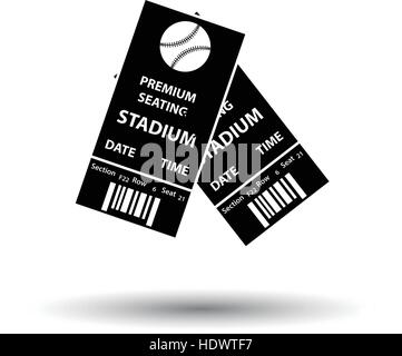 Baseball tickets icon. White background with shadow design. Vector ...