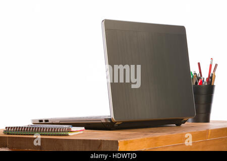 laptop computer personal pc on desk Stock Photo