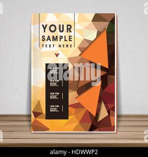 gorgeous book cover template design with polygon elements Stock Vector