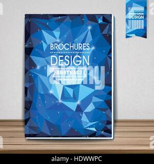 gorgeous book cover template design with polygon elements Stock Vector