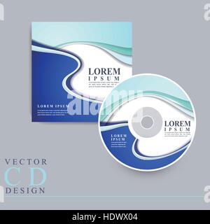 technology style design for CD and cover template in blue Stock Vector