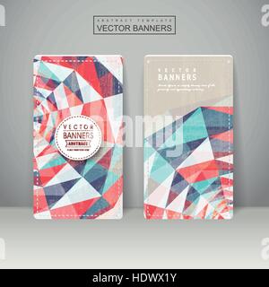 abstract colorful geometric background design for banners set Stock Vector