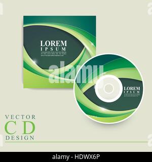 abstract ecology design for CD cover in green Stock Vector