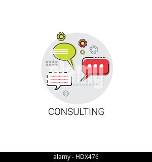 Chat Box Consulting Icon Social Network Communication Stock Vector