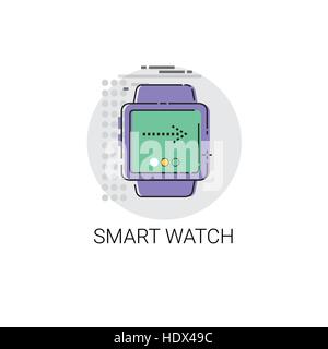 Wearable Tech Smart Watch Technology Electronic Device Stock Vector