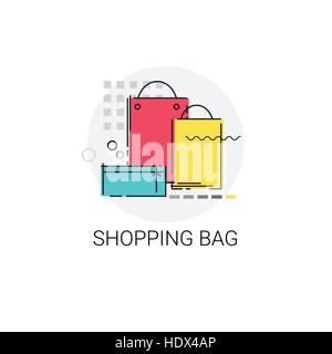 Colorful Bags Online Shopping Icon Stock Vector