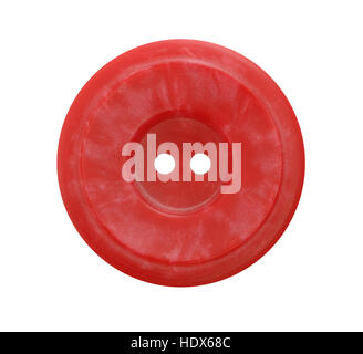 Big red button isolated on white background Stock Photo