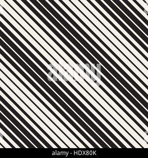 Vector Seamless Black and White Parallel Diagonal Stripes Pattern Stock Vector