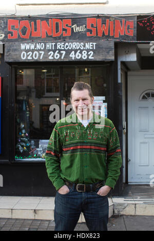 'Sounds That Swing' record store in Camden Town, owned by Martin Heaphy (pictured), Vinyl Record Stores, London, England, UK Stock Photo