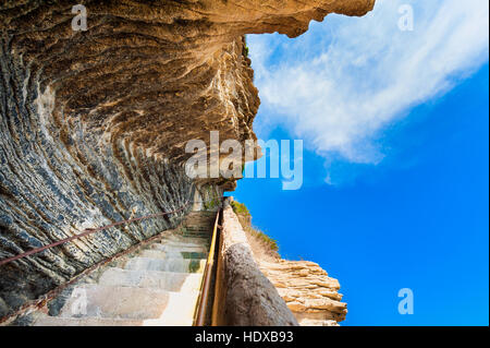 King Aragon's Stairs in Bonifacio Corsica Stock Photo