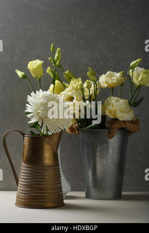 Holiday flowers in vases Stock Photo