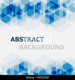 Abstract blue hexagon overlapping background, stock vector Stock Vector