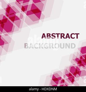 Abstract pink hexagon overlapping background, stock vector Stock Vector