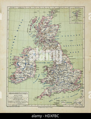 Antique map of Great Britain and Scotland, United Kingdom Stock Photo