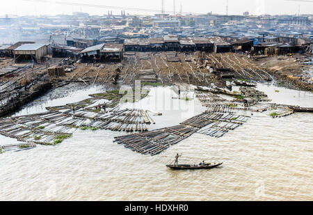 The floating slums of Lagos, Nigeria Stock Photo