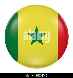 3d rendering of a Senegal flag on a button Stock Photo