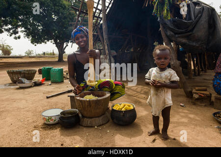 Village life in rural Ivory Coast Stock Photo