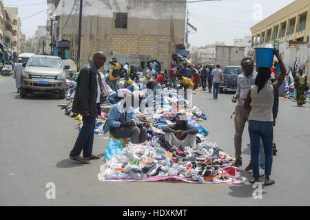 Street shops and markets, Dakar, Senegal Stock Photo