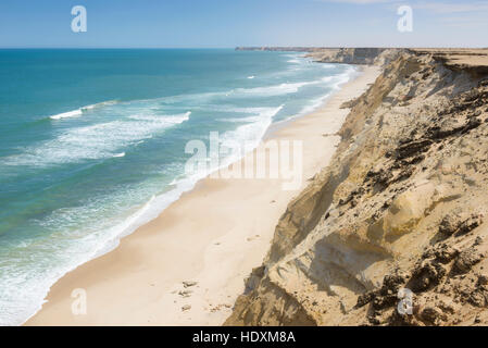 When the Sahara meets the Atlantic Ocean, Western Sahara Stock Photo